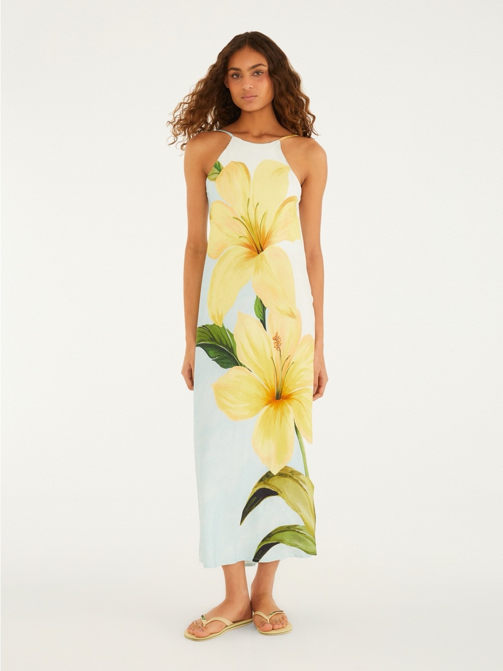 FARM Rio White Maxi Dress with Yellow Floral Print - Picture 3 of 5